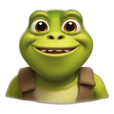shrek in a frog costume sticker