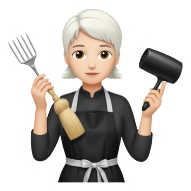 white hairstylist doing someones hair sticker