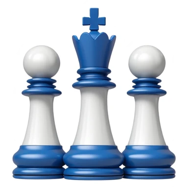 white plastic chess pieces, queen, white sticker