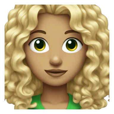 dark blondie wearing headphones green eyes Curly hair sticker