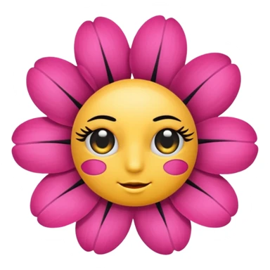 Flower with bedroom eyelashes sticker