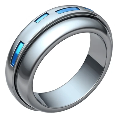 Futuristic metallic ring-shaped spaceship sticker