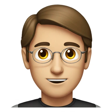 young Steve jobs drawn with brown hair and without glasses sticker