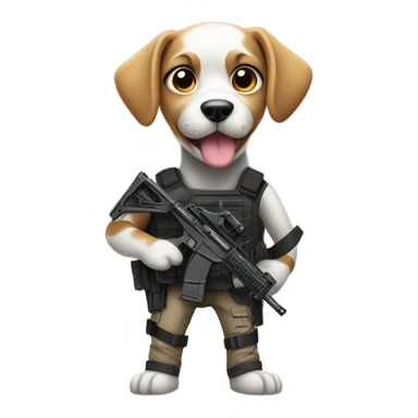 Dog with guns  sticker