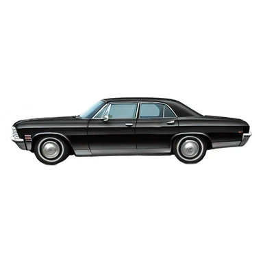 Black four door Chevrolet impala 1967 sticker