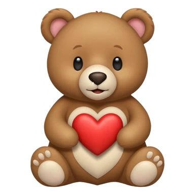 un oso sosteniendo un corazón blanco sticker