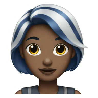 girl with navy blue hair sticker