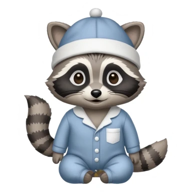 Raccoon in pajamas and night cap

 sticker