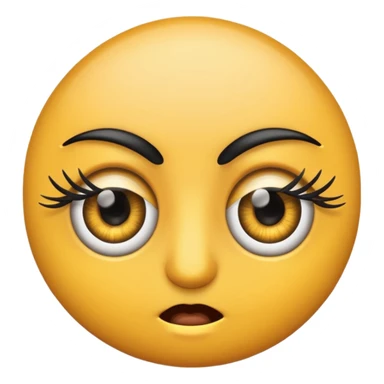 Eye twitch emoji with lashes sticker