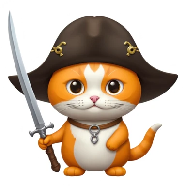 Crie um gato com chapéu de pirata sticker