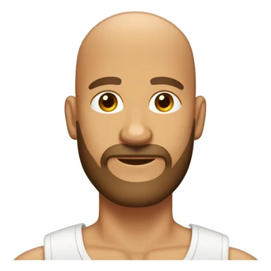 Bald head tan skin man with thick brown beard sticker