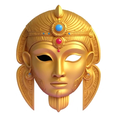 golden Anunnaki mask, ornate details sticker