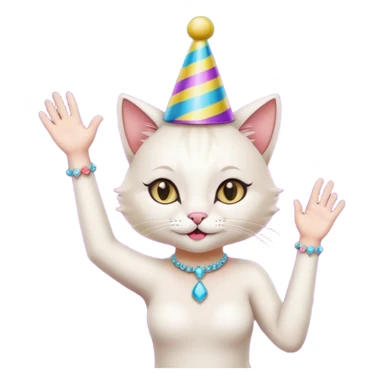 Girl Cat dancing at nightclub  sticker