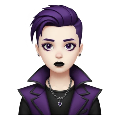 goth nonbinary person with cool masculine haircut sticker