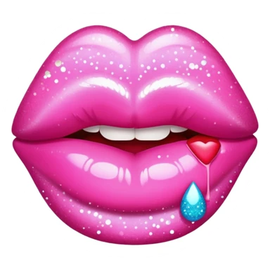 glitter pink kiss  sticker