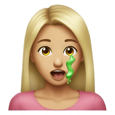 Little face in love throwing slime out of her mouth sticker