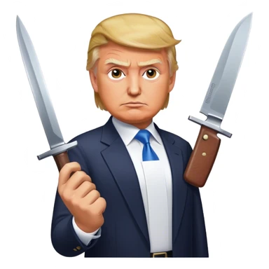 Donald trump with a knife sticker