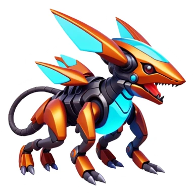  exotic modern cyber-Protogen-Fakémon-Pokémon-Vernid-creature sticker
