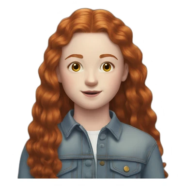 Sadie Sink long hair sticker
