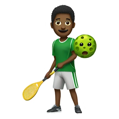 Me playing pickle ball with a paddle sticker