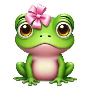 Cute frog with pink bow on head sticker
