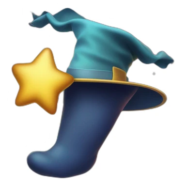 star jumping out of a magic hat without face sticker