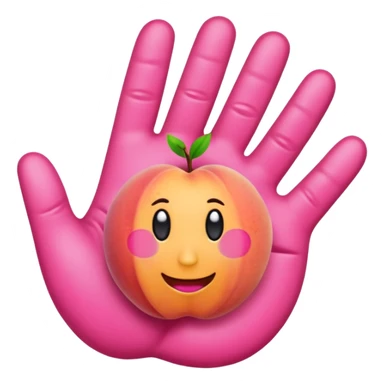 Emoji Peach with hand prints sticker