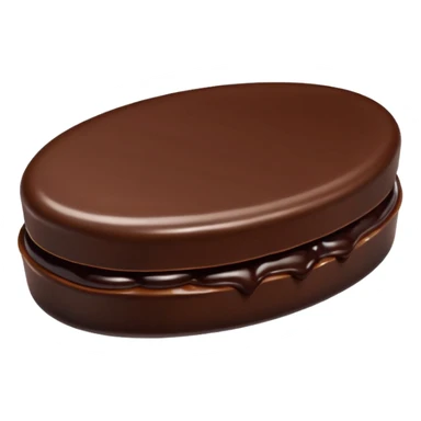 Chocolate covered Baltic curd snack with jam sticker