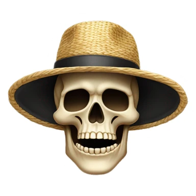 Tete de mort avec un chapeau de paille sticker