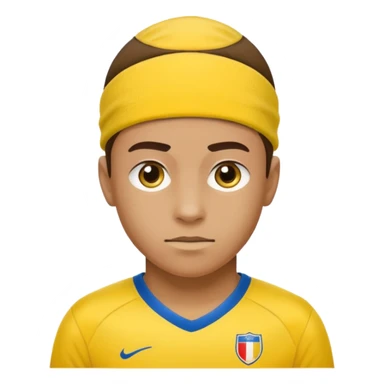soccer winger with sweatband, yellow color. sticker