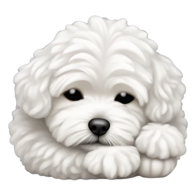 White maltipoo sleeping sticker