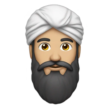 Arab big turban dark brown beard white male sticker