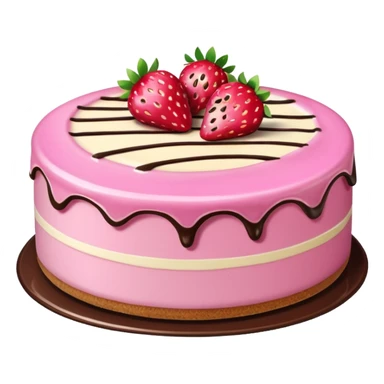 Pink Strawberry Cheesecake With Chocolate Syrup  sticker