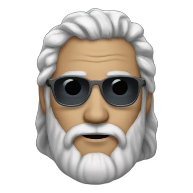 a fifty year old man with long grey hair and a slighty grey beard that wears sunglasses sticker