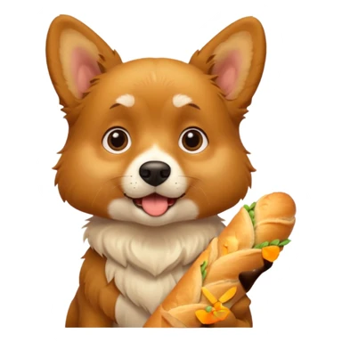 un chien choqué avec une baguette sticker