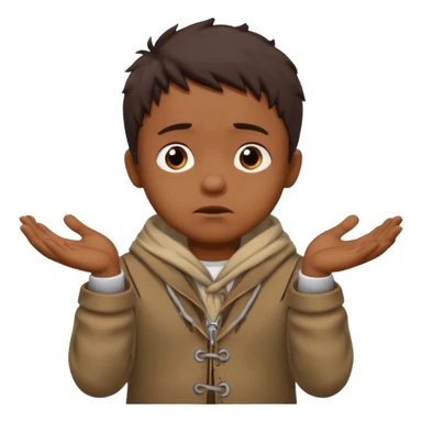 Emoji in which a small man begging sticker