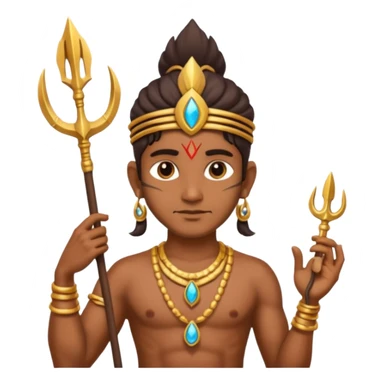 indian god with Poseidon trident sticker