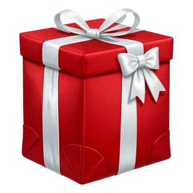 red Christmas bag with red gift boxes with white bows sticker