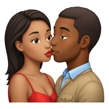 homme et femme noire qui s'embrassent sticker