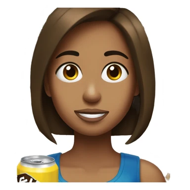 brown haired girl portrait but she is drinking a 4loko sticker