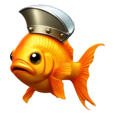 Goldfish wearing Viking helmet sticker