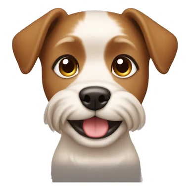 create an emoji of a yorkshire dog, just your face, she is a puppy and very cute and has pricked ears. your face has darker brown hair too sticker