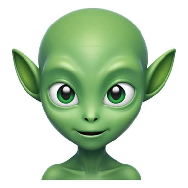 Alien with shy smile sticker