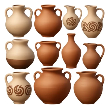 clay pottery with diffetent motifs sticker