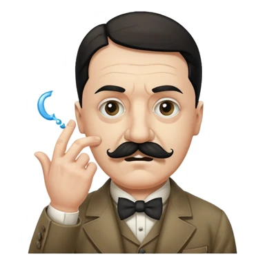 Adolf hitler with a Charlie Chaplin mustache throwing up CK sticker