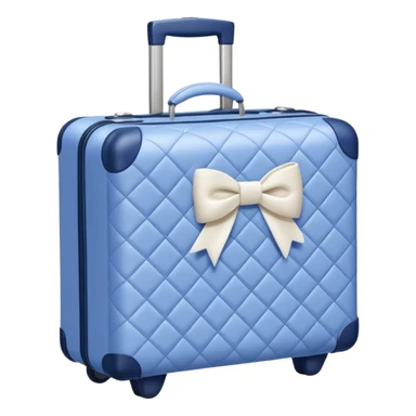 Periwinkle quilted luggage with white bow  sticker