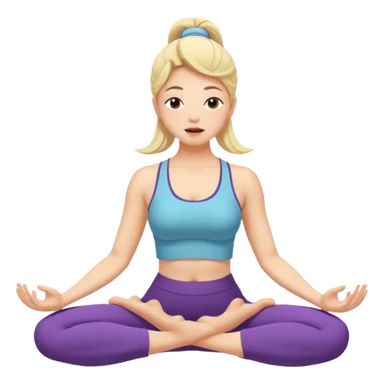 woman burping during yoga practice sticker
