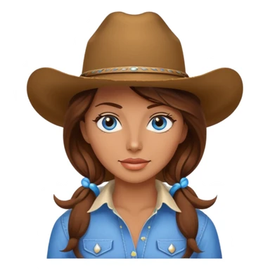 Sexy Cowgirl brown hair, estroil blue sticker