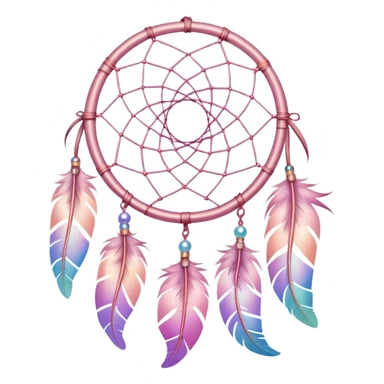 Iridescent pastel pink gradients dreamcatcher sticker