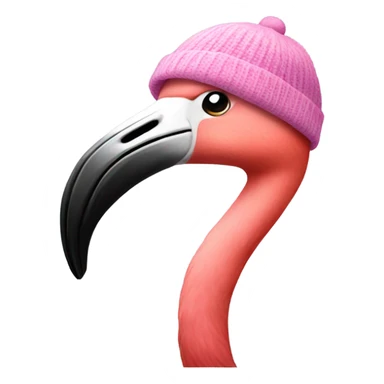 flamingo wearing a beanie sticker
